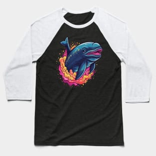 Whale Smiling Baseball T-Shirt